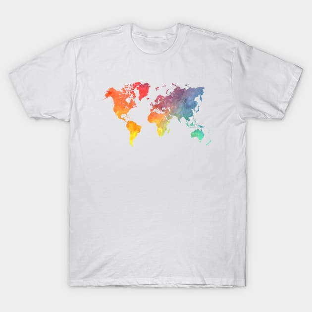 world map colored #map #worldmap T-Shirt by JBJart